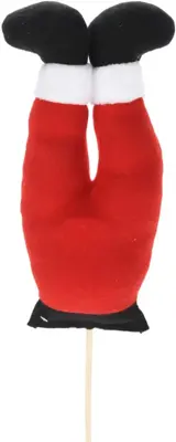 Kerstfiguur polyester kerstman benen 20x20x58cm rood, wit