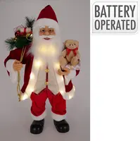 Kerstfiguur polyester kerstman led 20x30x80cm rood kopen?