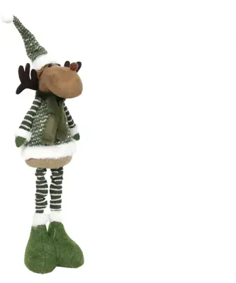 Kerstfiguur polyester rendier telescoop 15x12x66cm bruin