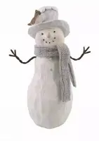 Kerstfiguur polystone sneeuwman 12.5x8x18.5cm wit kopen?