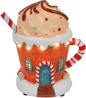 Kersthuisje LED 'hot choco' huis 15cm - afbeelding 1