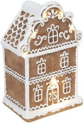 Kersthuisje LED peperkoekhuis 10,2 x 7,8 x 16,5cm - afbeelding 1