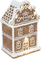Kersthuisje LED peperkoekhuis 10,2 x 7,8 x 16,5cm - afbeelding 1