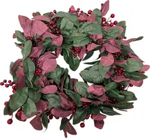 Kerstkrans bes 65cm rood - afbeelding 1