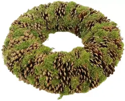 Kerstkrans pine green mos 28x9 cm - afbeelding 1