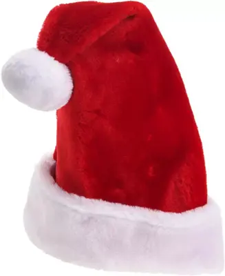 Kerstmuts deluxe rood, wit  - afbeelding 1