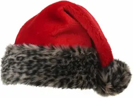 Kerstmuts deluxe rood, zwart  kopen?