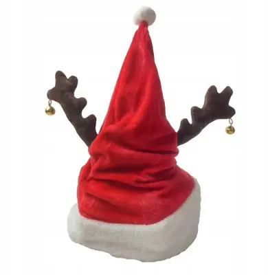 Kerstmuts met geluid rood, wit 