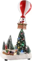 Kerstscene met luchtballon led 35,5cm 3xaa adaptor connection - afbeelding 1