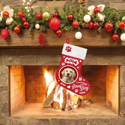 Kerstsok golden retriever l37b30cm - afbeelding 2
