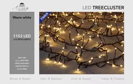 Kerstverlichting 1152 LED treecluster warm wit 15 meter - afbeelding 1