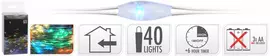 Kerstverlichting 40 LED multi color zilverdraad op batterijen met timer 2 meter - afbeelding 1
