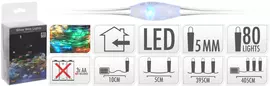 Kerstverlichting 80 LED multi color zilverdraad 3,95 meter kopen?