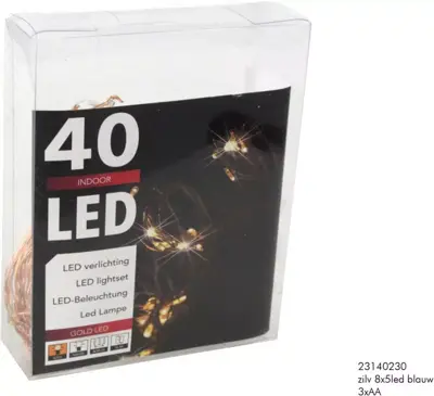 Kerstverlichting 8x5 LED blauw zilverdraad cascade 8x50 cm - afbeelding 1