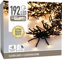 Kerstverlichting Cluster 192 LED 1,4 meter extra warm wit - afbeelding 1
