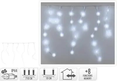 Kerstverlichting Ijspegelverlichting 360led wit - afbeelding 1