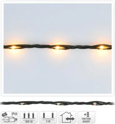 Kerstverlichting LED 600 lampjes 18m, extra warm wit - afbeelding 1