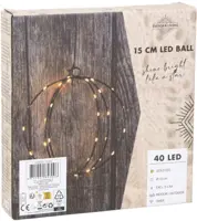 Kerstverlichting LED bol 40 lampjes zwart Ø 15cm, gouden gloed - afbeelding 1