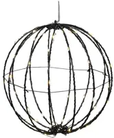 Kerstverlichting LED bol 50 lampjes zwart Ø 20cm, gouden gloed - afbeelding 1