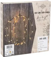 Kerstverlichting LED bol 50 lampjes zwart Ø 20cm, gouden gloed - afbeelding 2