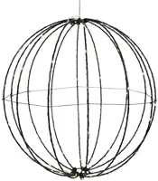 Kerstverlichting LED bol 90 lampjes zwart Ø 38cm, gouden gloed - afbeelding 1