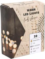 Kerstverlichting LED bolletjes 20 lampjes 2m, warm wit - afbeelding 2
