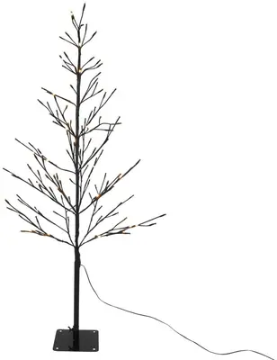 Kerstverlichting LED boom 80 lampjes zwart 120cm, gouden gloed - afbeelding 1
