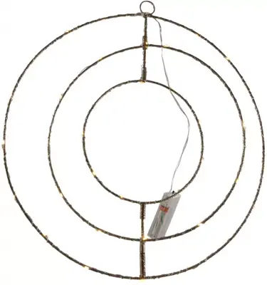 Kerstverlichting LED cirkel 40 lampjes Ø 38 cm, gouden gloed - afbeelding 1