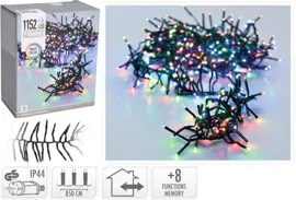 Kerstverlichting LED cluster 1152 lampjes 8,5m, multicolor - afbeelding 1