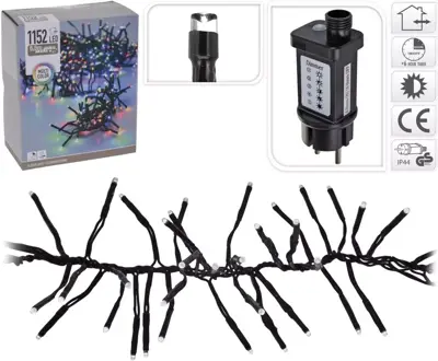 Kerstverlichting LED cluster 1152 lampjes 8,5m, multicolor - afbeelding 2