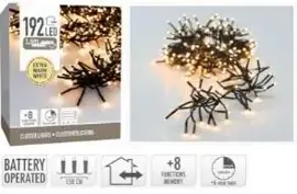 Kerstverlichting LED cluster 192 lampjes 1,4m, extra warm wit - afbeelding 1
