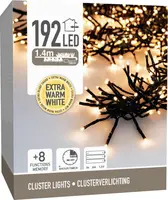 Kerstverlichting LED cluster 192 lampjes 1,4m, extra warm wit - afbeelding 2