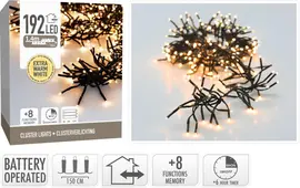 Kerstverlichting LED cluster 192 lampjes 1,4m, extra warm wit - afbeelding 3