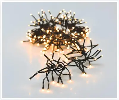 Kerstverlichting LED cluster 192 lampjes 1,4m, warm wit - afbeelding 3