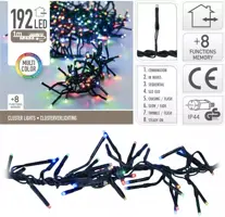 Kerstverlichting LED cluster 192 lampjes 1m, multicolor - afbeelding 1
