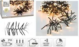 Kerstverlichting LED cluster 2016 lampjes 14,6m, extra warm wit - afbeelding 1