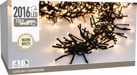 Kerstverlichting LED cluster 2016 lampjes 14,6m, warm wit - afbeelding 2