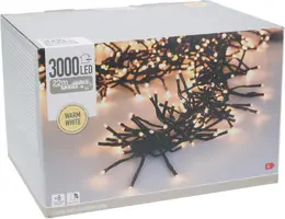 Kerstverlichting LED cluster 3000 lampjes 22m, warm wit - afbeelding 2