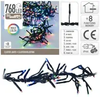 Kerstverlichting LED cluster 768 lampjes 5,5m, multicolor - afbeelding 1