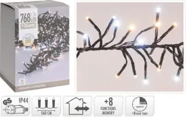 Kerstverlichting LED cluster 768 lampjes met controller 5,6m, wit/warm wit - afbeelding 2