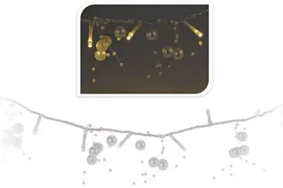 Kerstverlichting LED decosnoer 40 lampjes warm wit - afbeelding 1
