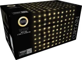 Kerstverlichting LED gordijn met 400 lampjes 2m, warm wit - afbeelding 3