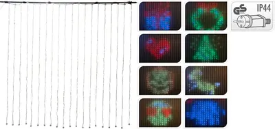 Kerstverlichting LED gordijn met 400 RGB-lampjes 2m, multicolor - afbeelding 3