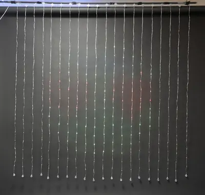 Kerstverlichting LED gordijn met 400 RGB-lampjes 2m, multicolor - afbeelding 1