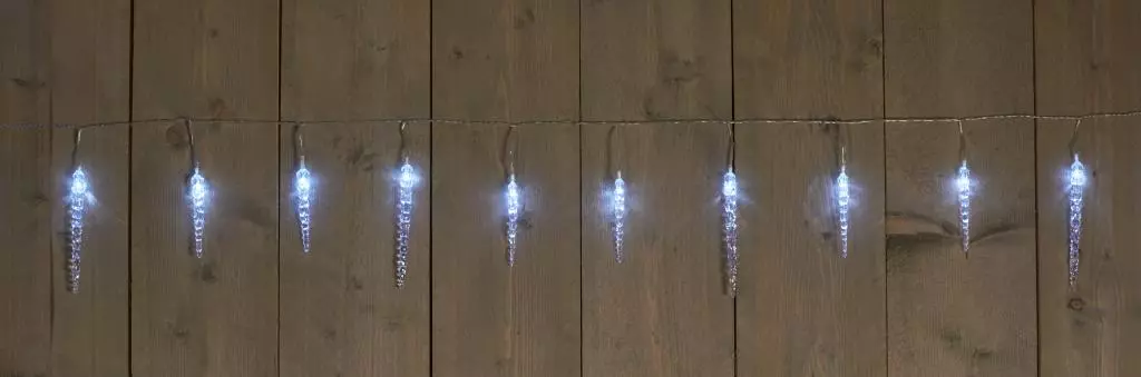 Kerstverlichting LED ijspegel 40 lampjes wit 600 cm - afbeelding 2