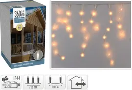 Kerstverlichting LED ijspegels 360 lampjes 7,1m, extra warm wit - afbeelding 2