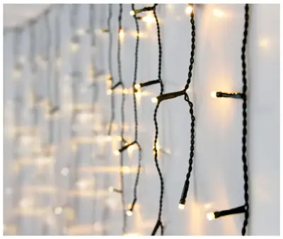 Kerstverlichting LED ijspegels 360 lampjes met controller 12m, warm wit - afbeelding 1