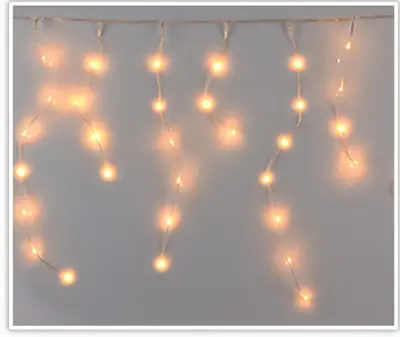 Kerstverlichting LED ijspegels 640 lampjes soft-wire transparant draad 12,7m, warm wit - afbeelding 1