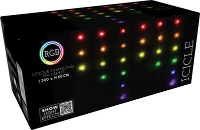 Kerstverlichting LED ijspegels 85 RGB-lampjes 3m, multicolor - afbeelding 3