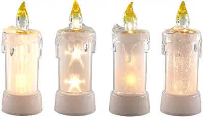 Kerstverlichting LED kaars holografisch 13,5cm - afbeelding 1